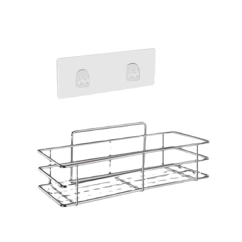 ﹤Factory Direct Sales﹥ Spot Stainless Steel Bathroom Storage Rack Set Punch-Free Shower Room Storage Rack with Hooks