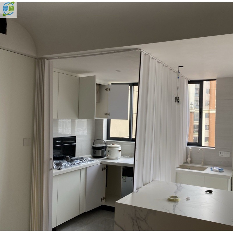 开通天燃气验收门开放式厨房临时隔断门折叠门阻燃一次性假门免打