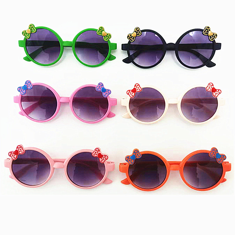 2024新款双蝴蝶爱心儿童太阳镜小朋友麦萌儿童眼镜韩版可爱儿童镜