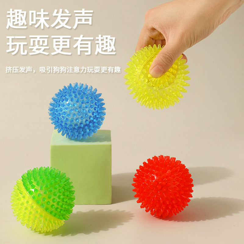 跨境新款宠物狗狗发声玩具刺球小型犬宠物磨牙玩具球解闷狗玩具