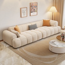 意式极简科技布沙发客厅大小户型ins网红奶油风防猫抓布艺加宽