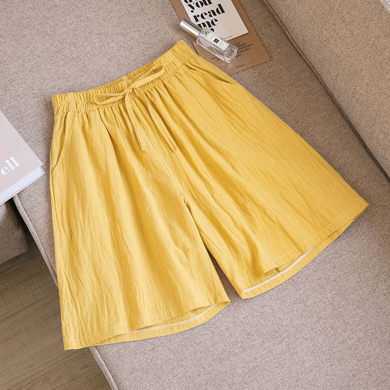 Cotton Linen Cropped Pants Women's Summer 2022 New Breathable Pirate Shorts Casual Wide-Leg Pants Loose Large Size Manufacturers in Stock