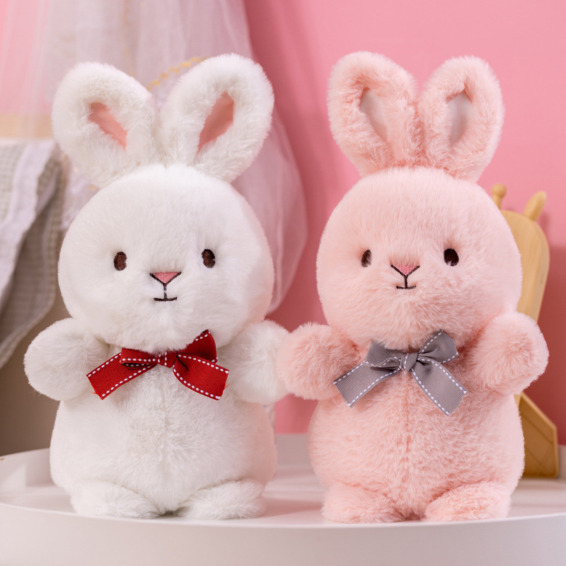 可爱月耳兔公仔毛绒玩具领结小兔子玩偶儿童陪伴布娃娃女生礼物