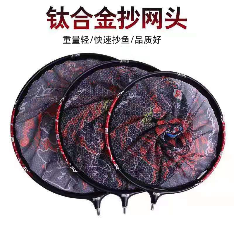 碳素硬细眼抄网网头捞鱼网兜 具钓鱼抄网头捞鱼网钓具配件