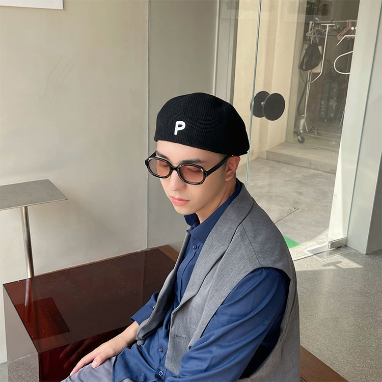 帽子男反戴贝雷帽男士潮街头日系简约百搭黑色前进帽春夏鸭舌帽男