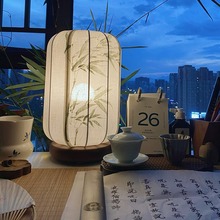 新中式台灯中国风古典充电氛围灯手绘禅意复古茶室书房卧室床头灯
