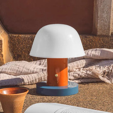 丹麦彩色蘑菇灯设计师款卧室床头灯触摸感应高级客厅书房阅读台灯