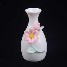 手捏牡丹陶瓷花瓶 纯手工捏制陶瓷花花器 家居陶瓷香薰瓶摆件
