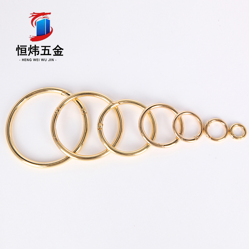 Luggage Accessories Metal Spring Coil round Buckle Open Ring Ring Buckle Rope Keychain Spring Fastener Zinc Alloy Hooks