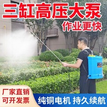 三缸泵高压电动喷雾器大功率农用果树打药机喷雾机锂电池