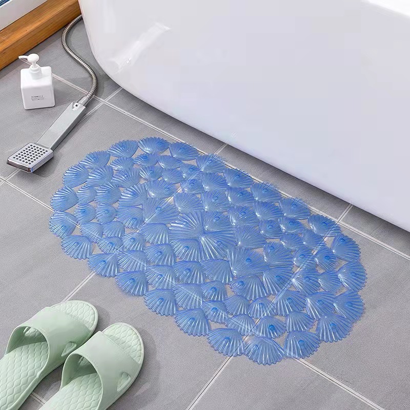 Transparent Oval Three-Dimensional Small Shell Lightweight Bathroom Non-Slip Mat Small Suction Pad Bathtub Mat