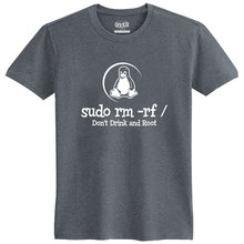 LINUX企鹅gekius程序员代码码农印花纯棉短袖T恤男学生青少年宽松