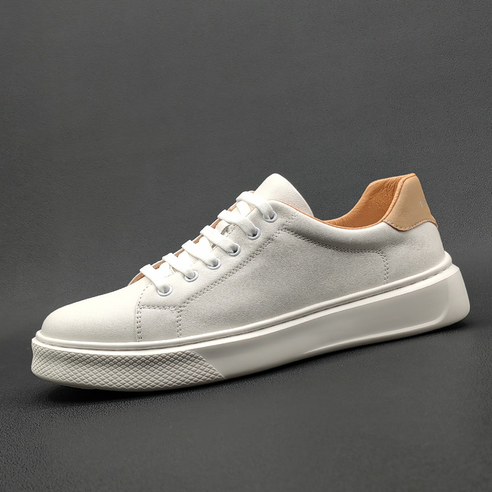 Men's Shoes Leather White Shoes Men's Sneakers Men's Fashion Shoes European Station Versatile Niche Boys Soft Bottom Casual Shoes