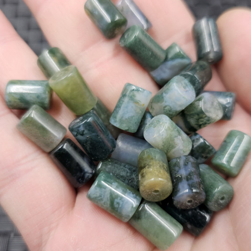 水草玛瑙桶珠玉石散珠印度玛瑙路路通珠子diy手链项链佛珠饰品珠