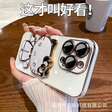 猫咪补妆镜手机壳适用iphone14Promax高级感苹果13支架12保护套7P