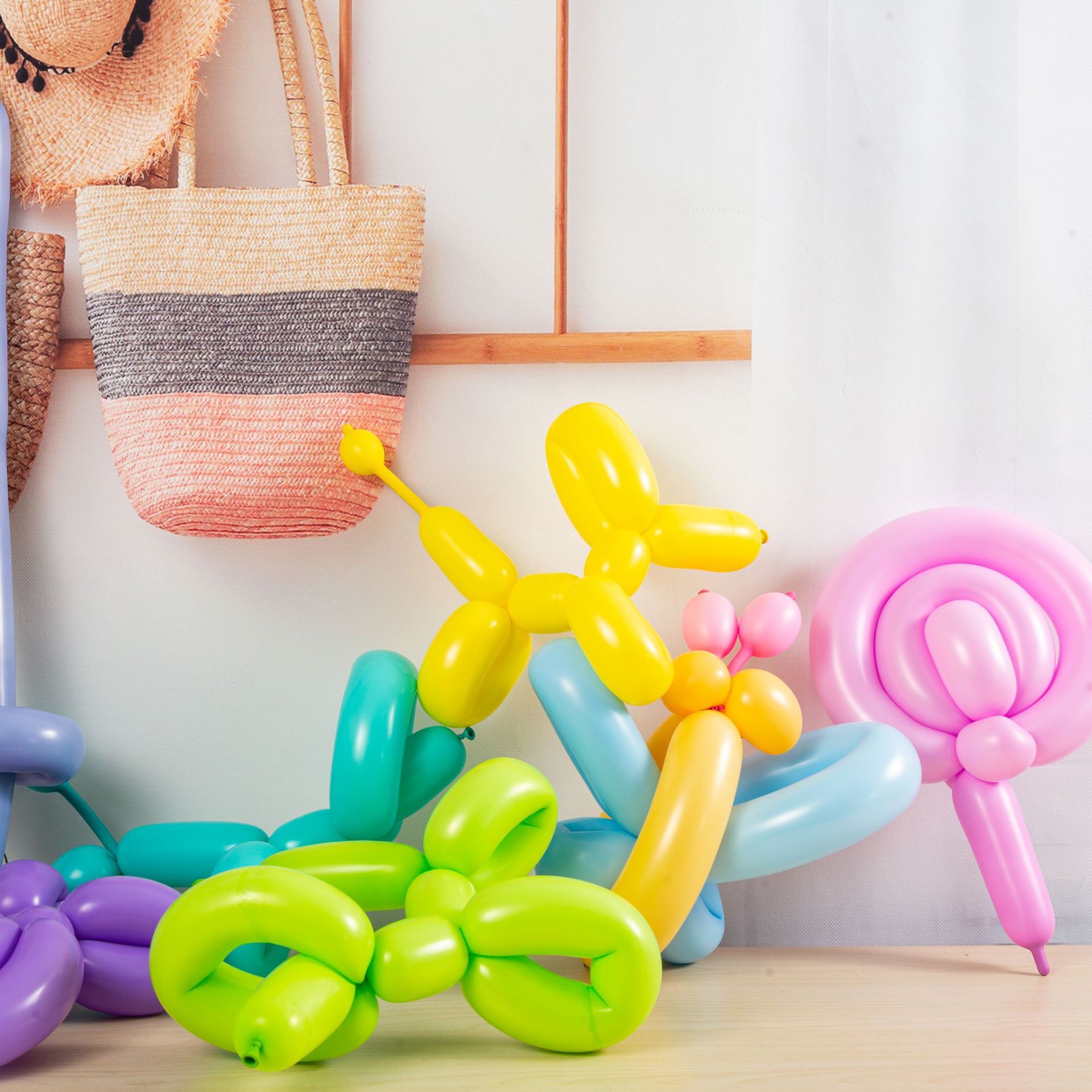 长条气球加厚魔术个性长条造型气球 单色编织混色260长条玩具批发