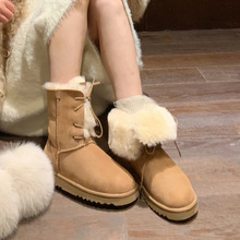 雪地靴女2022新款洋气冬季女鞋加绒加厚防滑靴子保暖面包棉鞋