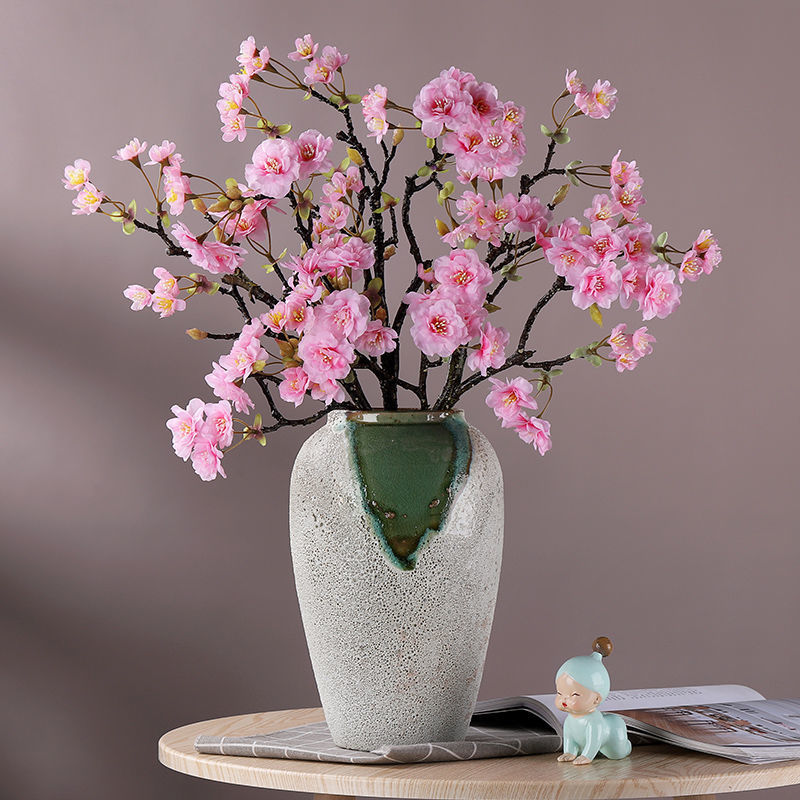 仿真花樱花枝假花摆件花客厅装饰品餐桌室内花瓶插花干花花束中式