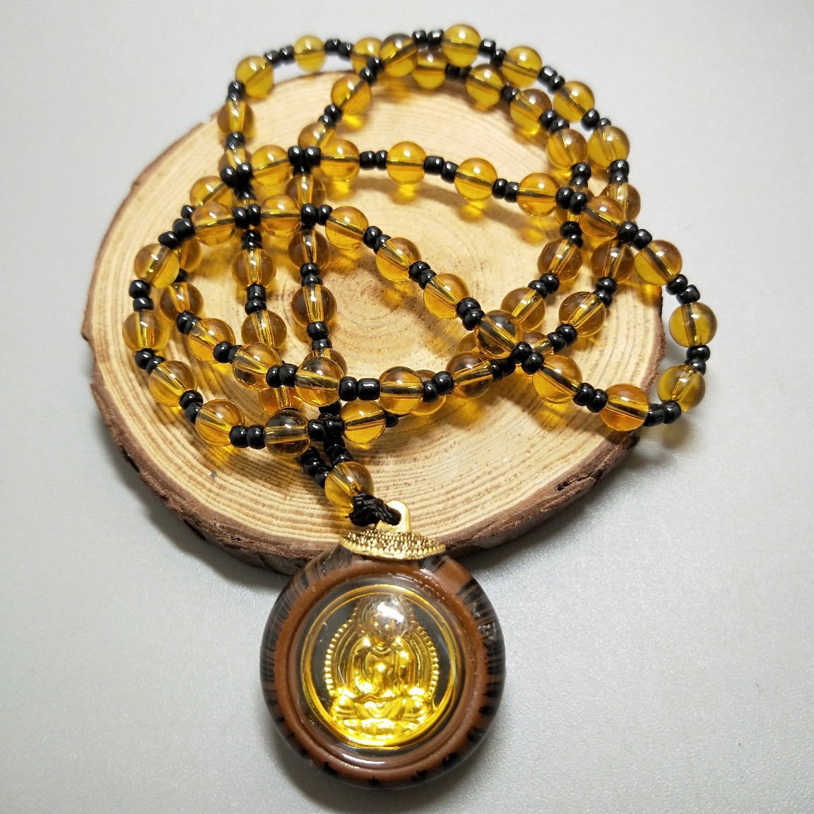 观音项链挂件双面金箔吊坠项链毛衣链男女款佛像挂坠赠品结缘礼品