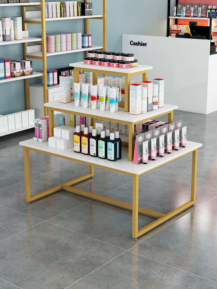 中岛柜白酒礼品柜母婴店促销展示柜木制展柜批发商场烤漆公仔精品陈列