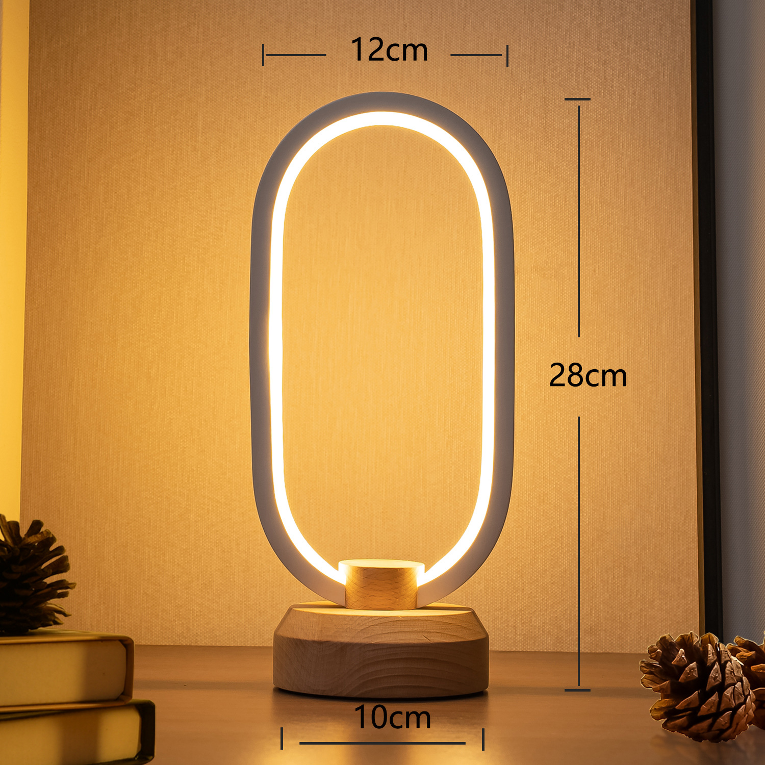 Cross-Border Amazon Smart Solid Wood Led Table Lamp Creative Unique European Usb Gift Bedside Lamp Wedding Room