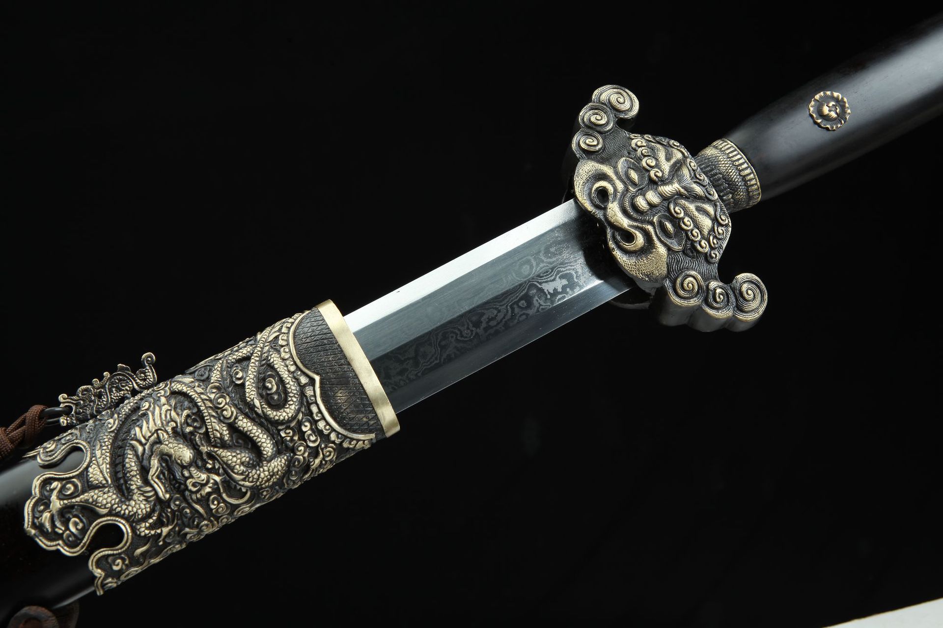 龙泉市刀剑花纹钢一体清剑重剑防身手工锻打八面唐剑冷兵器未开刃