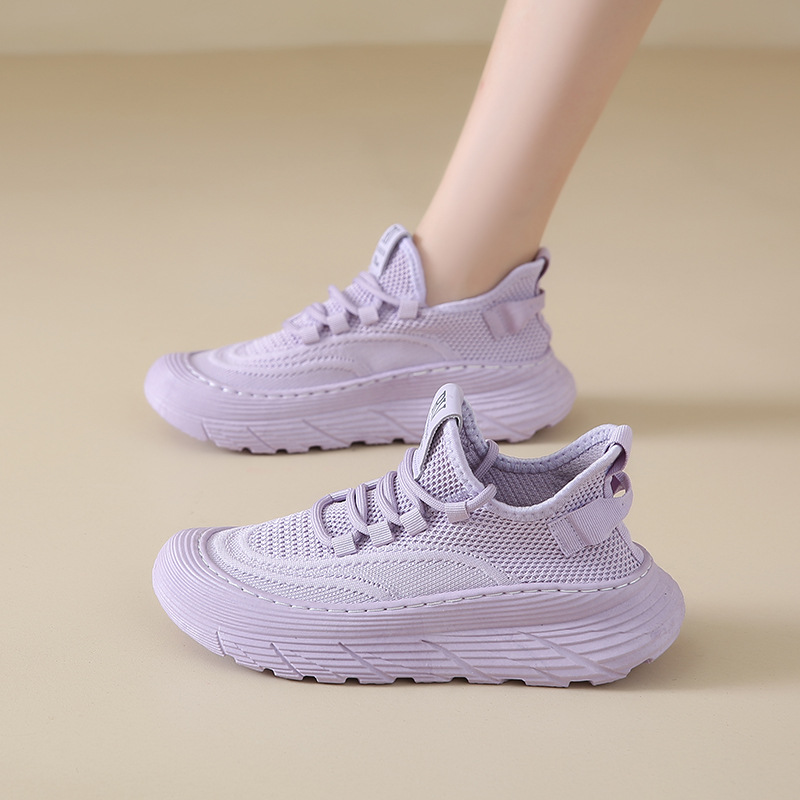 【一件代发】夏季爆款椰子鞋休闲飞织透气单网跑步鞋时尚运动女鞋