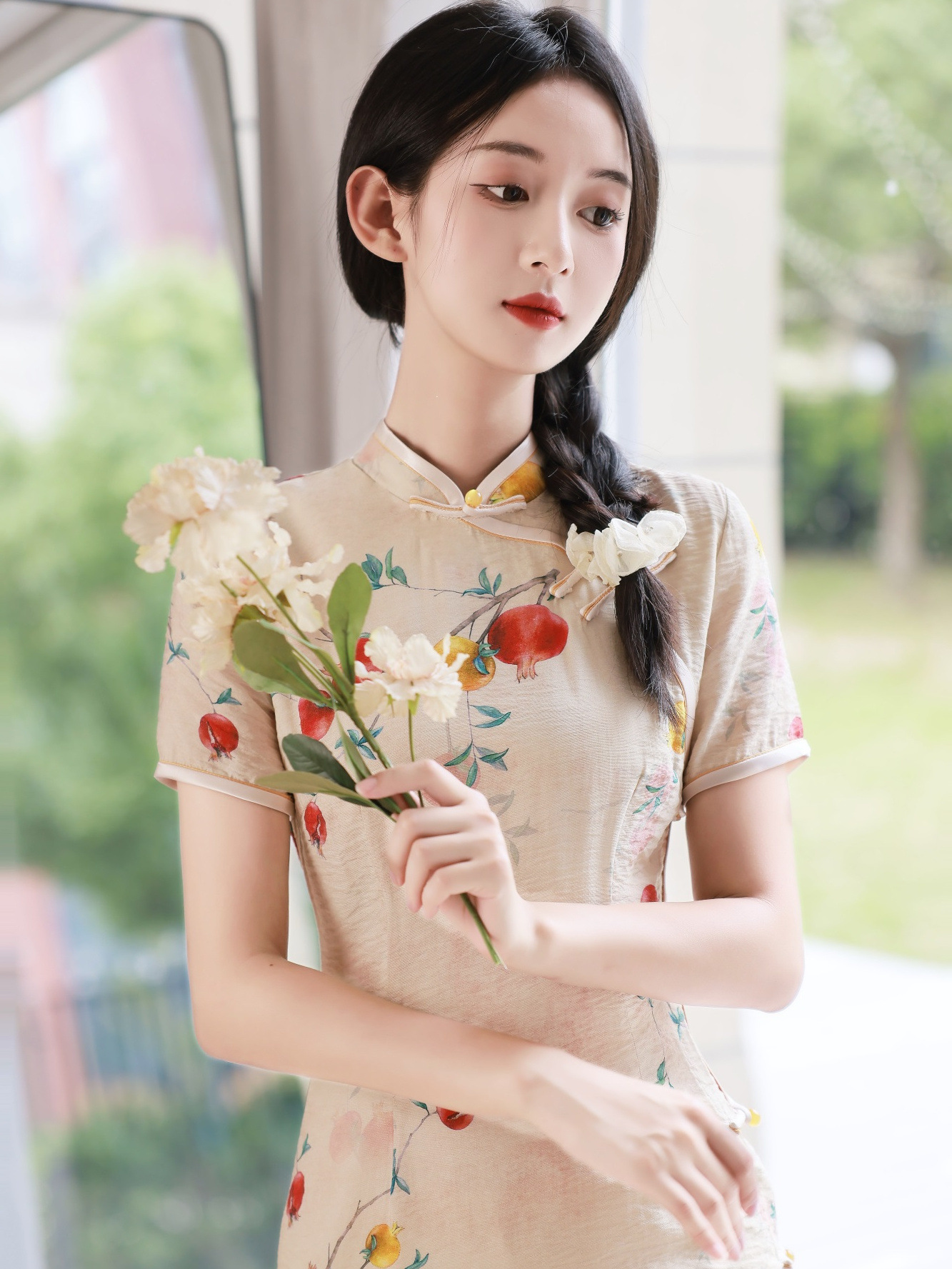 复古改良旗袍年轻款2024年夏季小众设计感高腰显瘦气质碎花连衣裙