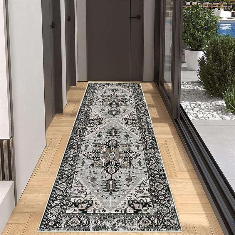 Carpet Entrance Door Floor Mat Household Door Short Plush TPR Non-Slip Washed Bottom Strip Carpet Mat Wholesale