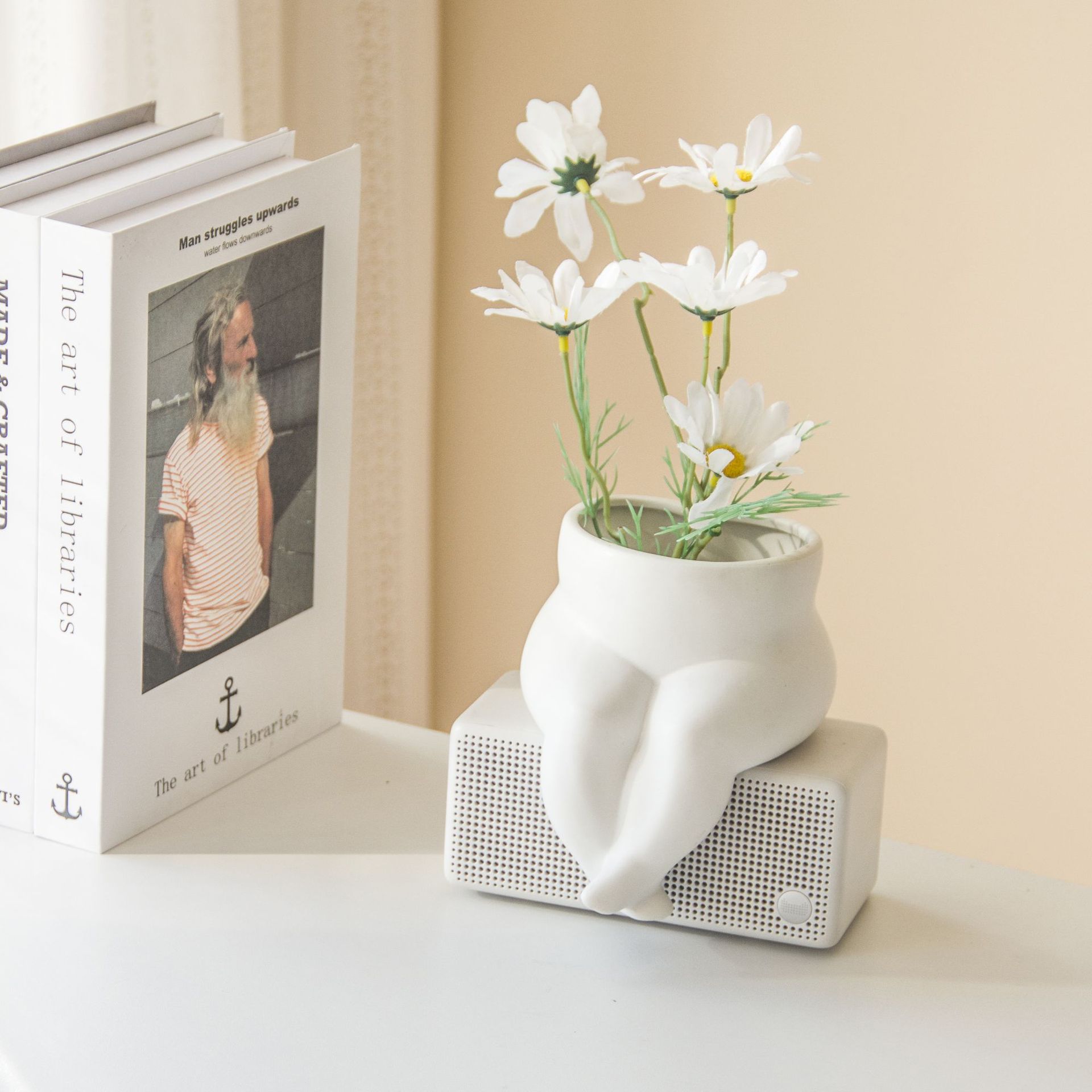 Home Decoration Ins Body Modeling Art Vase Nordic Home Decoration Ceramic Vase Sculpture White Flower Vase