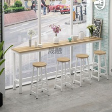 TJT靠墙吧台家用隔断长条高脚桌长方形简易餐桌奶茶店细长条桌窄