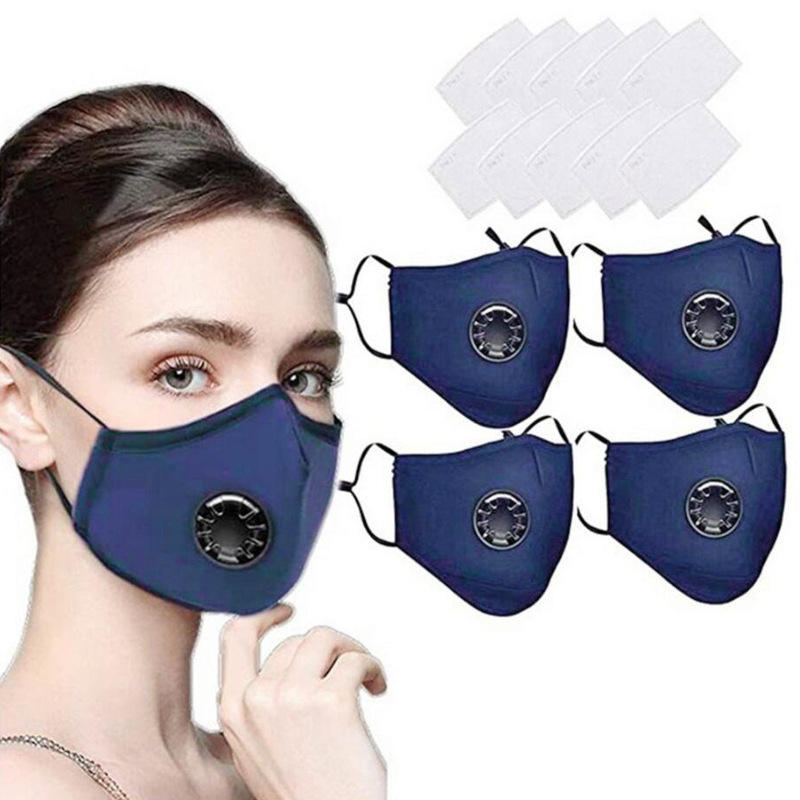 5带滤芯透气阀门棉布防尘防霾口罩批发