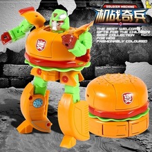 汉堡变形玩具变形车机器人合体金刚汉堡包魔方食品机战奇兵薯条