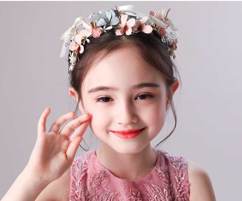 儿童头饰超仙公主发带女童头花女孩生日演出舞蹈走秀主持花童发饰