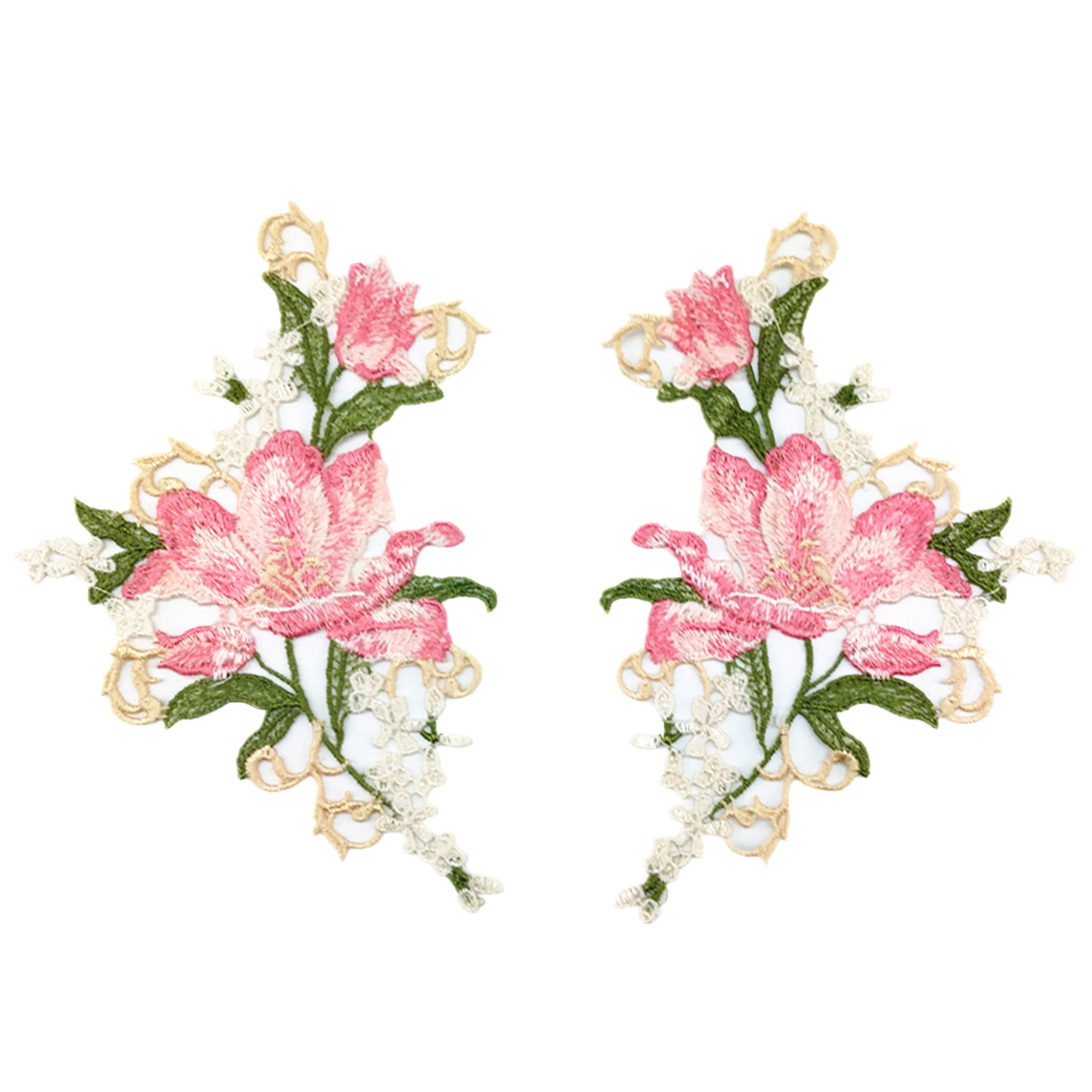 新款 涤纶镂空水溶刺绣花朵 内衣童装服装辅料 彩色绣花 量大价优