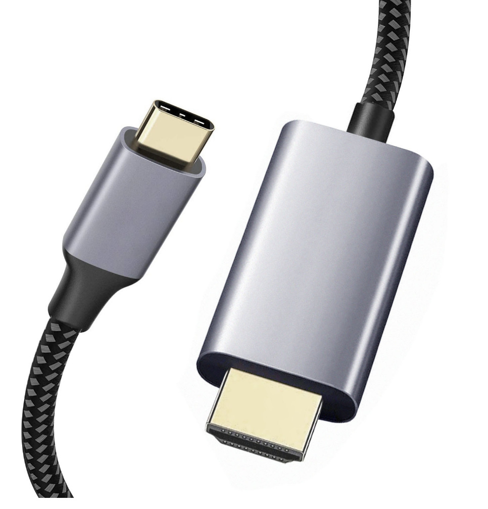 编织款4k30hztypec转hdmi转换线适用于苹果联想笔记本电脑投屏器