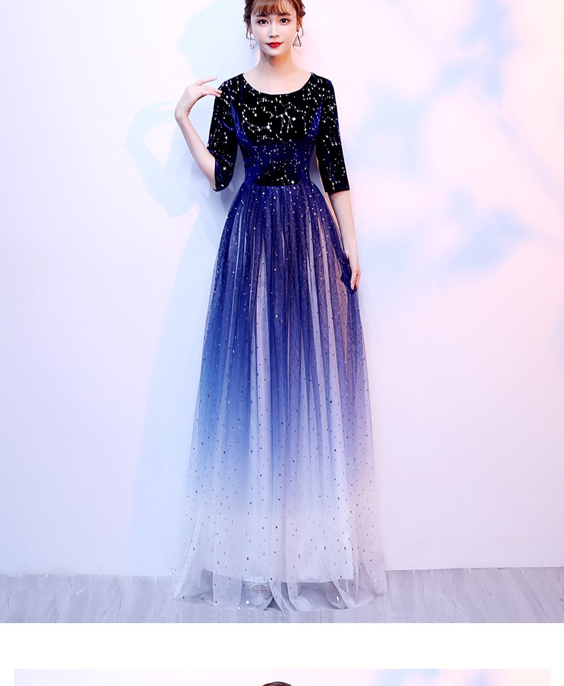 合唱礼服女大合唱演出服女长裙新款气质显瘦朗诵红歌比赛表演服装