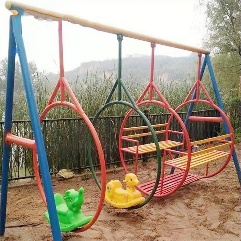 广场秋千户外庭院儿童轮胎吊椅公园景区无动力秋千游乐设备