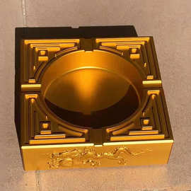 cnc加工方形龙腾 烟灰缸家用办公室用品烟灰缸金属铝合金茶几摆件