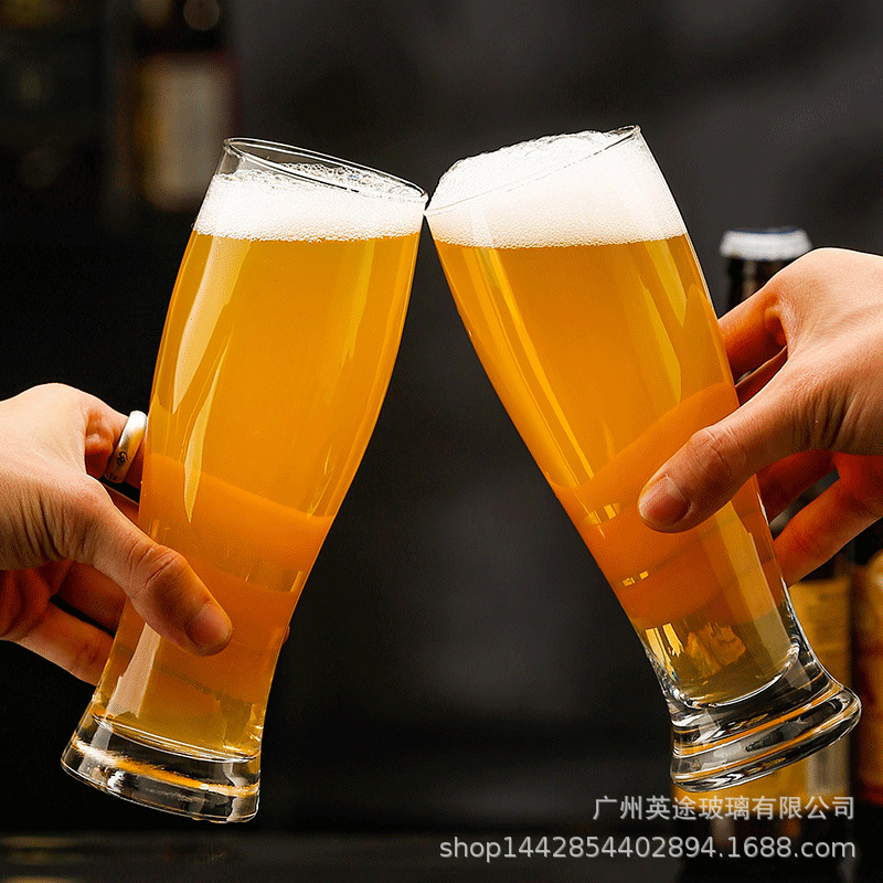 家用大容量小众德国小麦精酿啤酒杯小众网红透明玻璃杯子奶茶杯