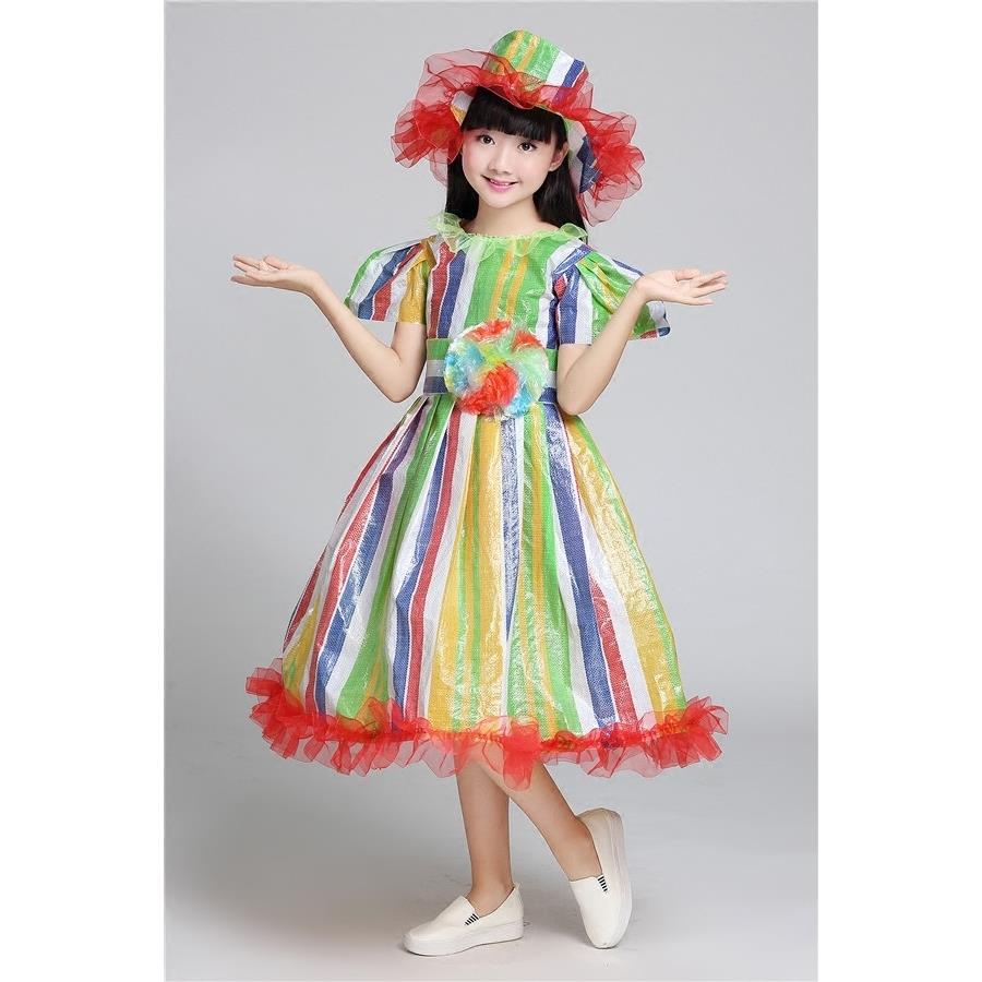 儿童环保表演服服塑料袋手工环保服亲子装环保幼儿园时装秀公主裙