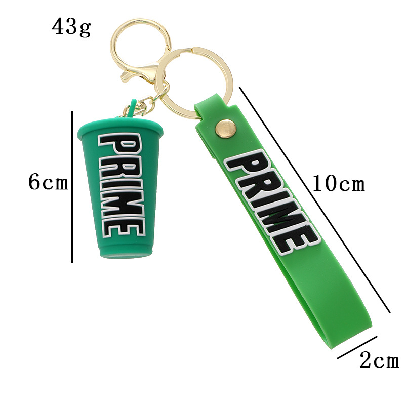 Creative Primedrink Milky Tea Cup Keychain Pendant Silicone Beverage Bottle Couple Bags Car Pendant Gift