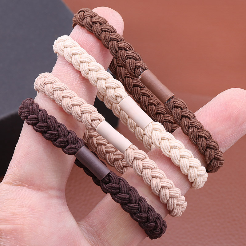 韩国麻花辫子头绳皮筋编织发圈基础款皮筋扎头发扎马尾发绳头饰品