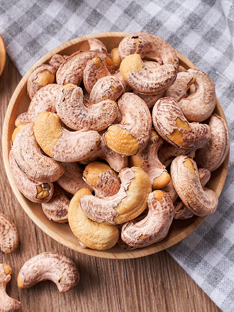 原生态大颗粒a180特级紫衣炭烧盐焗腰果500g袋装坚果休闲零食包邮