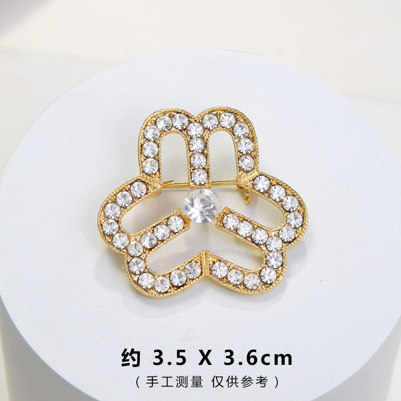 Women's Federation Emblem Brooch Women's Federation Rhinestone Diamond Corsage Women's Day Pin Badge Logo Accessories