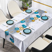 桌布免洗防油防水防烫pvc长方形桌垫轻奢高级感餐桌客厅茶几特特