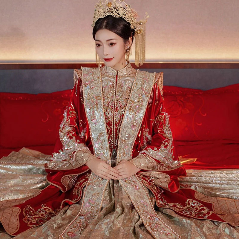 汉服新娘结婚大气奢华款明制婚服2023新款凤冠霞披中式嫁衣秀禾服