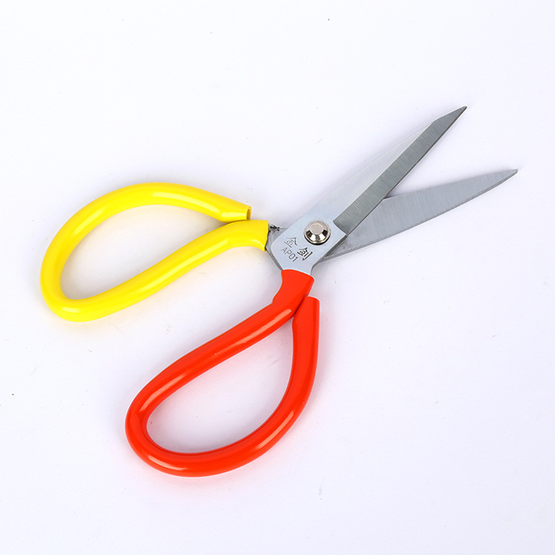 民用剪刀鲁威直头不锈钢剪子家用厨房碳钢不锈钢剪刀防滑防锈剪刀