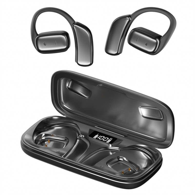 爆款新品ows开放式无线蓝牙耳机 高音质降噪数显耳挂式骨传导耳机
