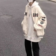 美式复古棒球服女2023春秋韩版百搭设计感夹克外套潮